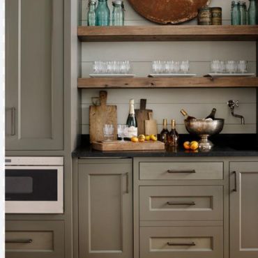 Country gray kitchen cabinets