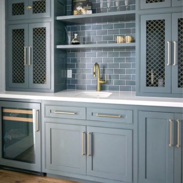 blue and gray kitchen (or called gray and blue kitchen)