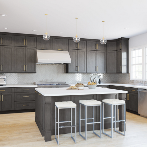 gray cabinets white countertops