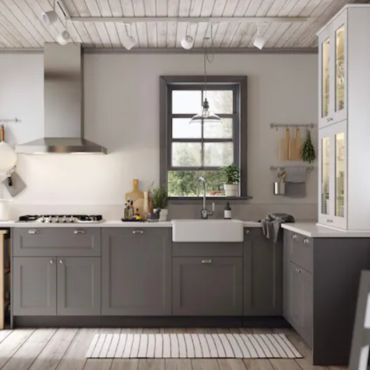 Modern grey kitchen cabinets