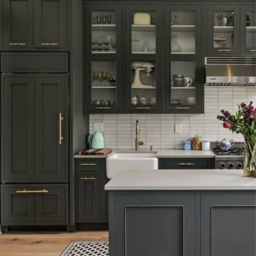 Charcoal grey cabinets