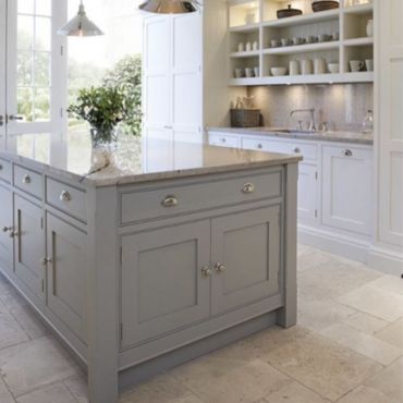 grey and white cabinets
