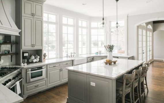 gray cabinets gray walls
