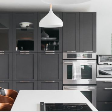 Modern dark grey kitchen cabinets