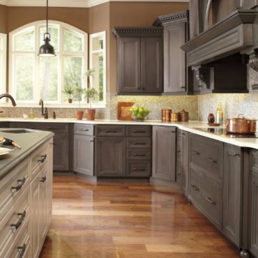 Brown gray cabinets