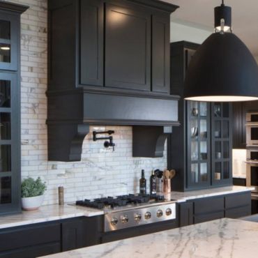Modern charcoal kitchen cabinets