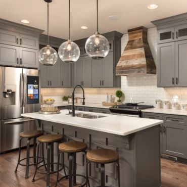 Gray farmhouse kitchen