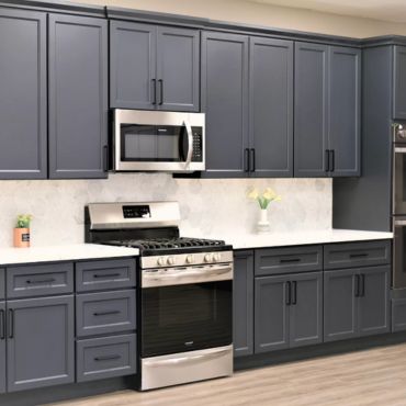 Dark grey charcoal grey kitchen cabinets